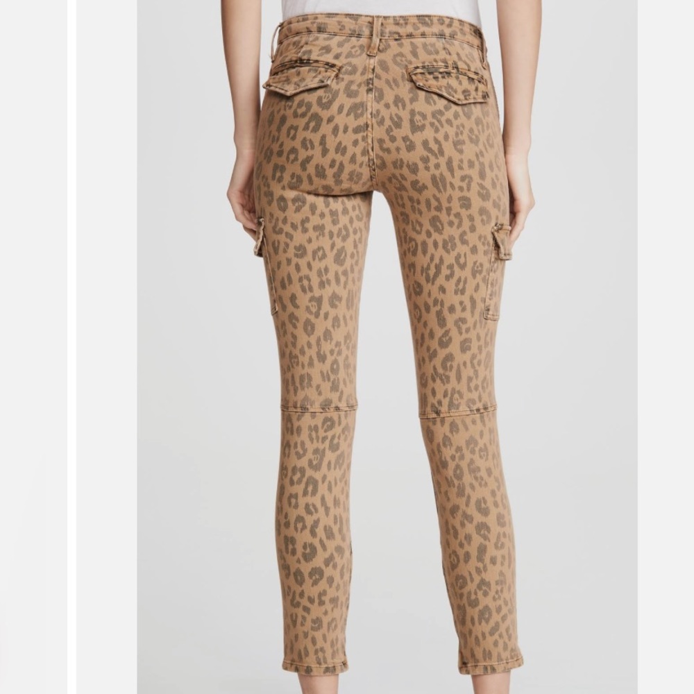 NWT Frame Denim Spring Cheetah Skinny Cargo Utility Pants with zipper hem - Picture 2 of 9